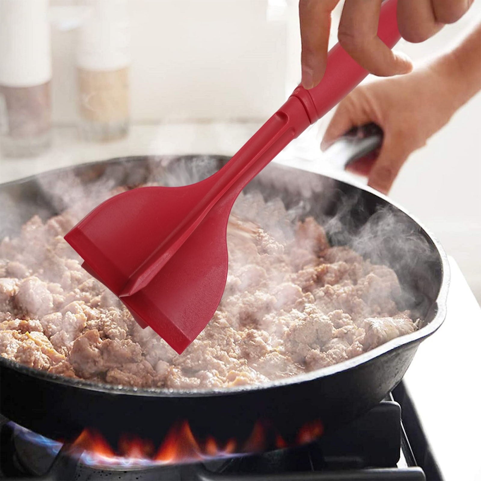 Heavy Duty Meat Chopper Tool with Non-Slip Grip Kitchen Ground Beef Masher Food Prep Scraper for Hamburger Patty Making - Image 5