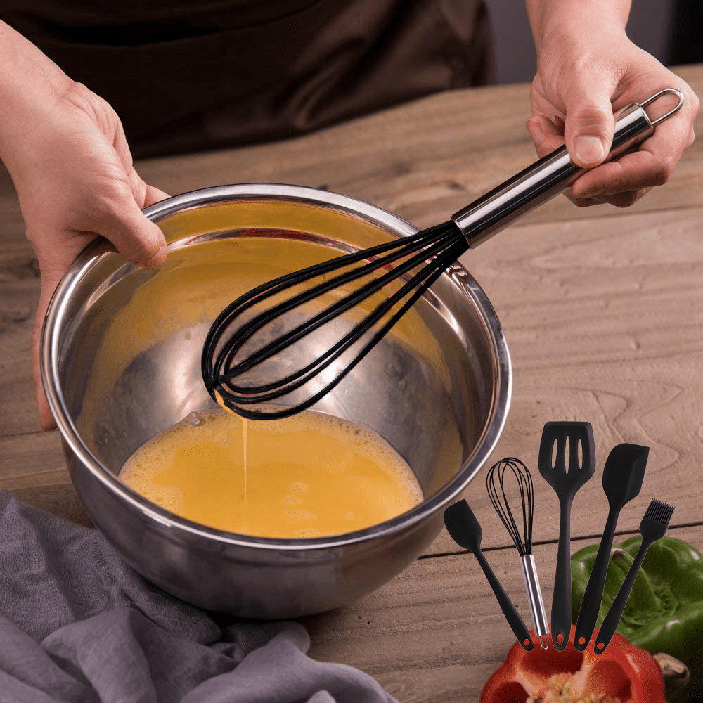 Silicone Utensils, 5 Piece Silicone Spatula Set with Stainless Steel Core, Heat Resistant Silicone Kitchenware, Non-S... - Image 6