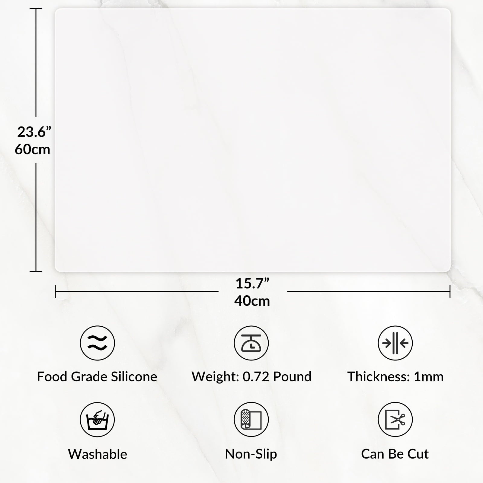 Silicone Mats for Kitchen Counter Heat Resistant Table Mat for Air Fryer Silicone Countertop Protector Nonskid Desk S... - Image 5
