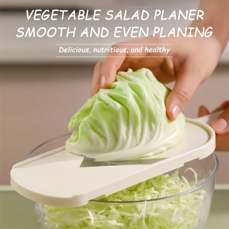 1pc Stainless Steel Blade Manual Cabbage Shredder – Ergonomic ABS Plastic Vegetable Slicer and Chopper, No Power Required, Multipurpose Kitc