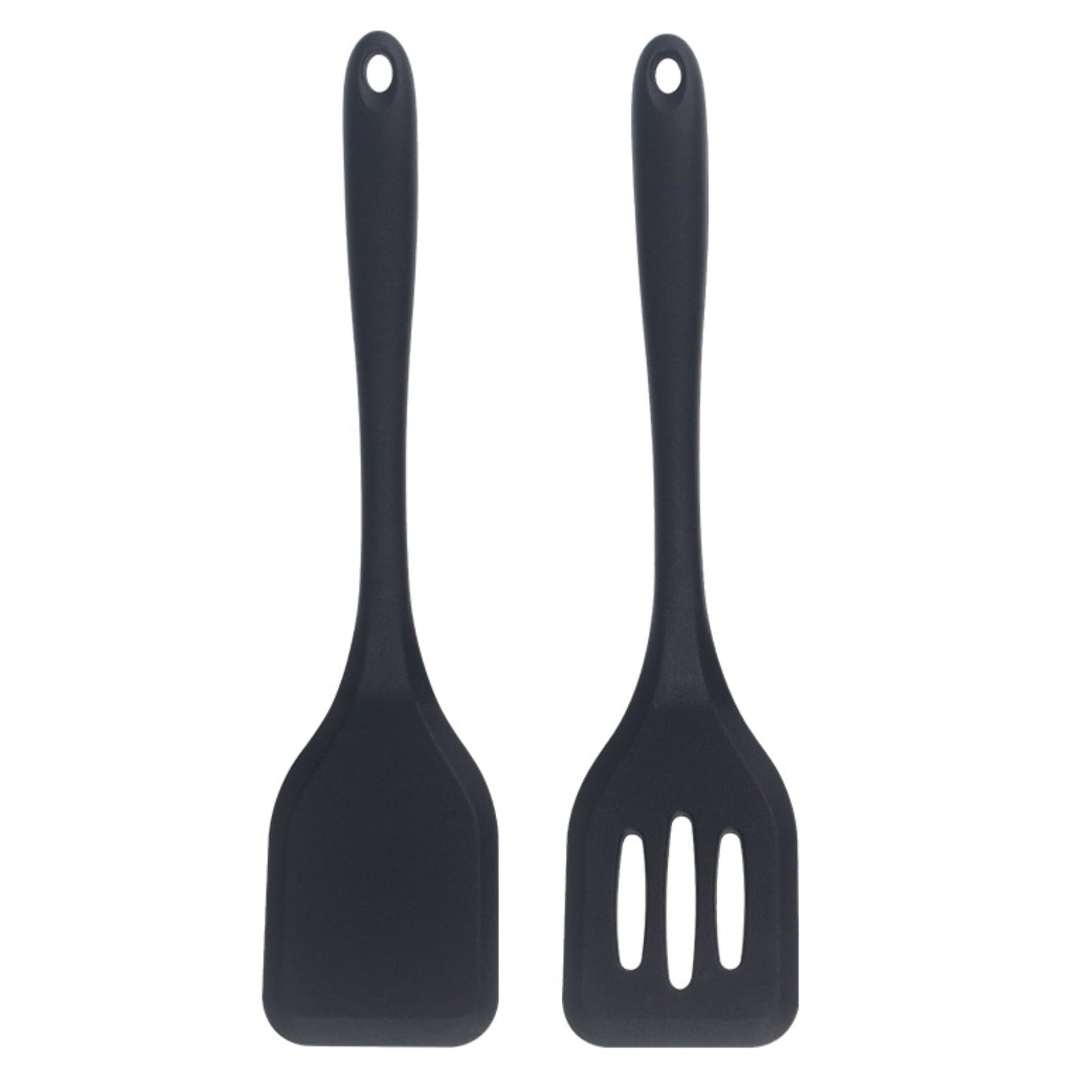 Silicone Spatulas Kit, 2pcs Solid & Slotted Cooking Turner for Non-stick Cookware, Kitchen Utensils for Flipping/Frying, Healthy & Seamless,
