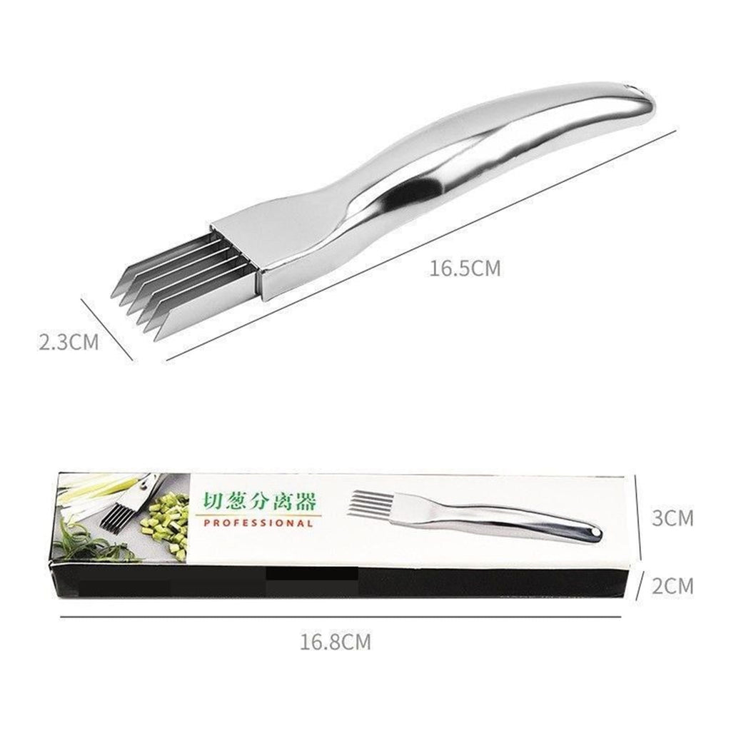Extra Wide Stainless Steel Vegetable Chopper, 6-Blade Scallion Cutter Shredder for Onions Carrots Ginger, Multi Funct... - Image 2