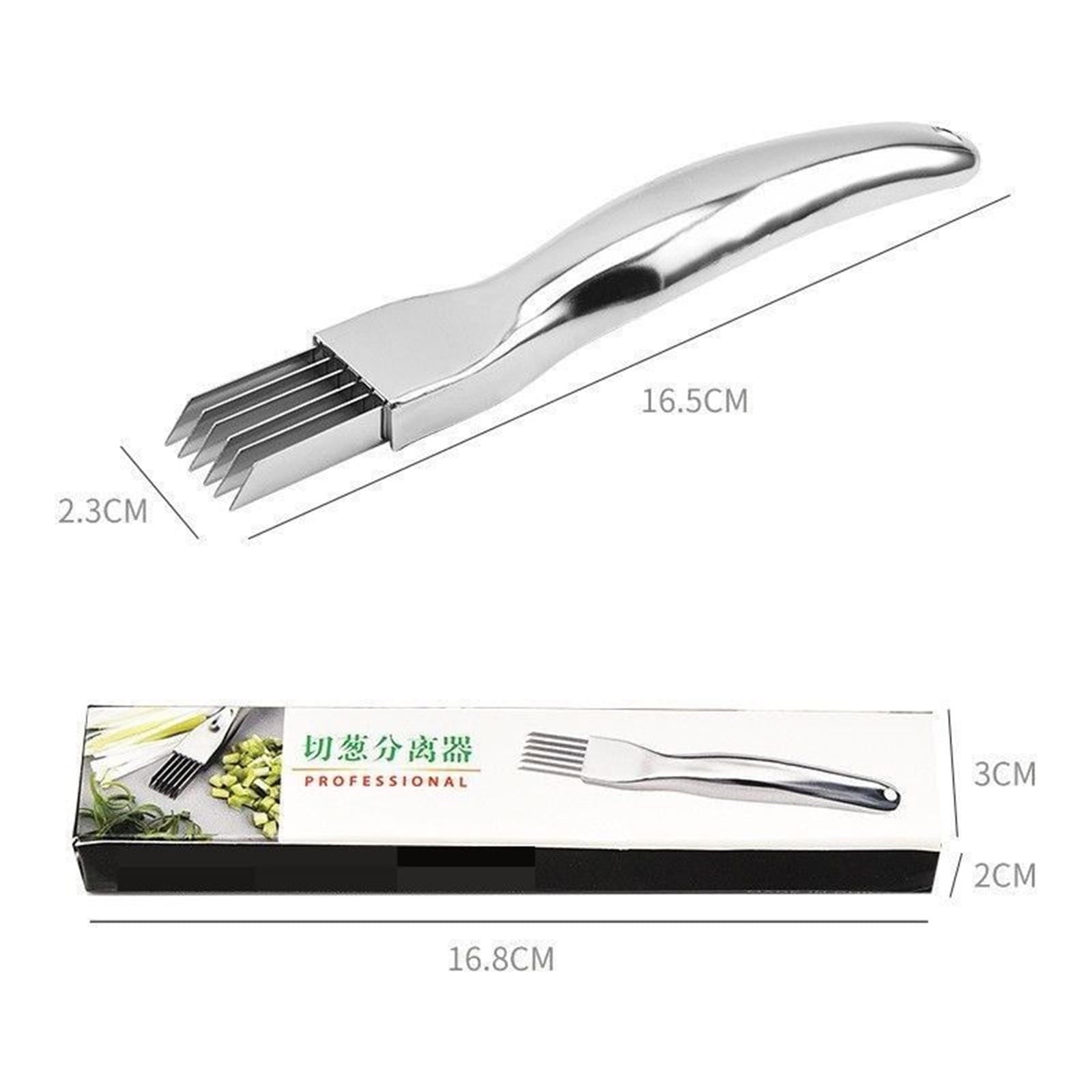 Extra Wide Stainless Steel Vegetable Chopper, 6-Blade Scallion Cutter Shredder for Onions Carrots Ginger, Multi Funct... - Image 2