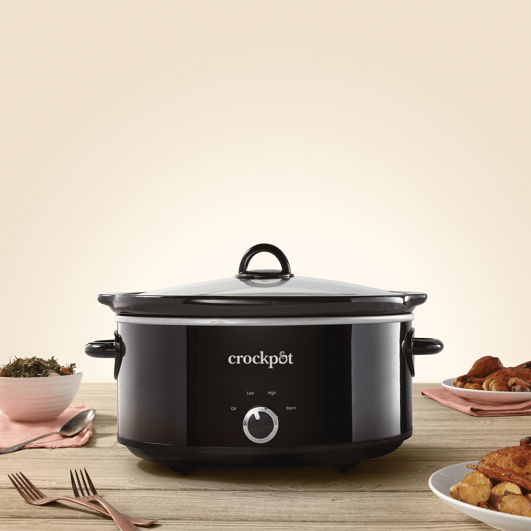 Crock-Pot Manual 7-Quart Slow Cooker, Black - Image 3
