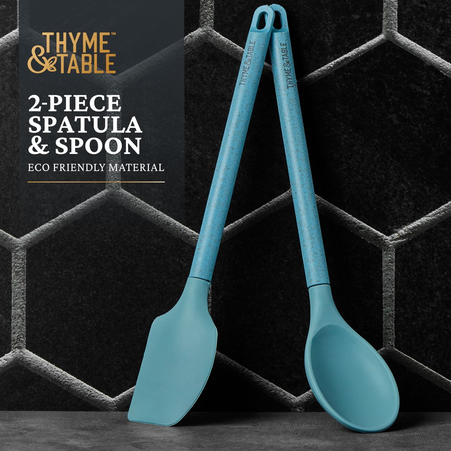 2-Piece Spatula & Spoon with Recycled Wheat Fiber Handle - Image 3