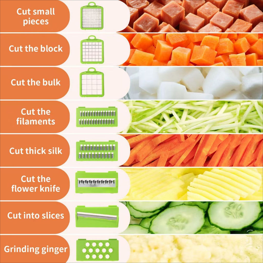 with 8 Blades & Container Mandoline Slicer & Shredder for Potato, Onion, Salad, Essential Kitchen Gadget - Image 2