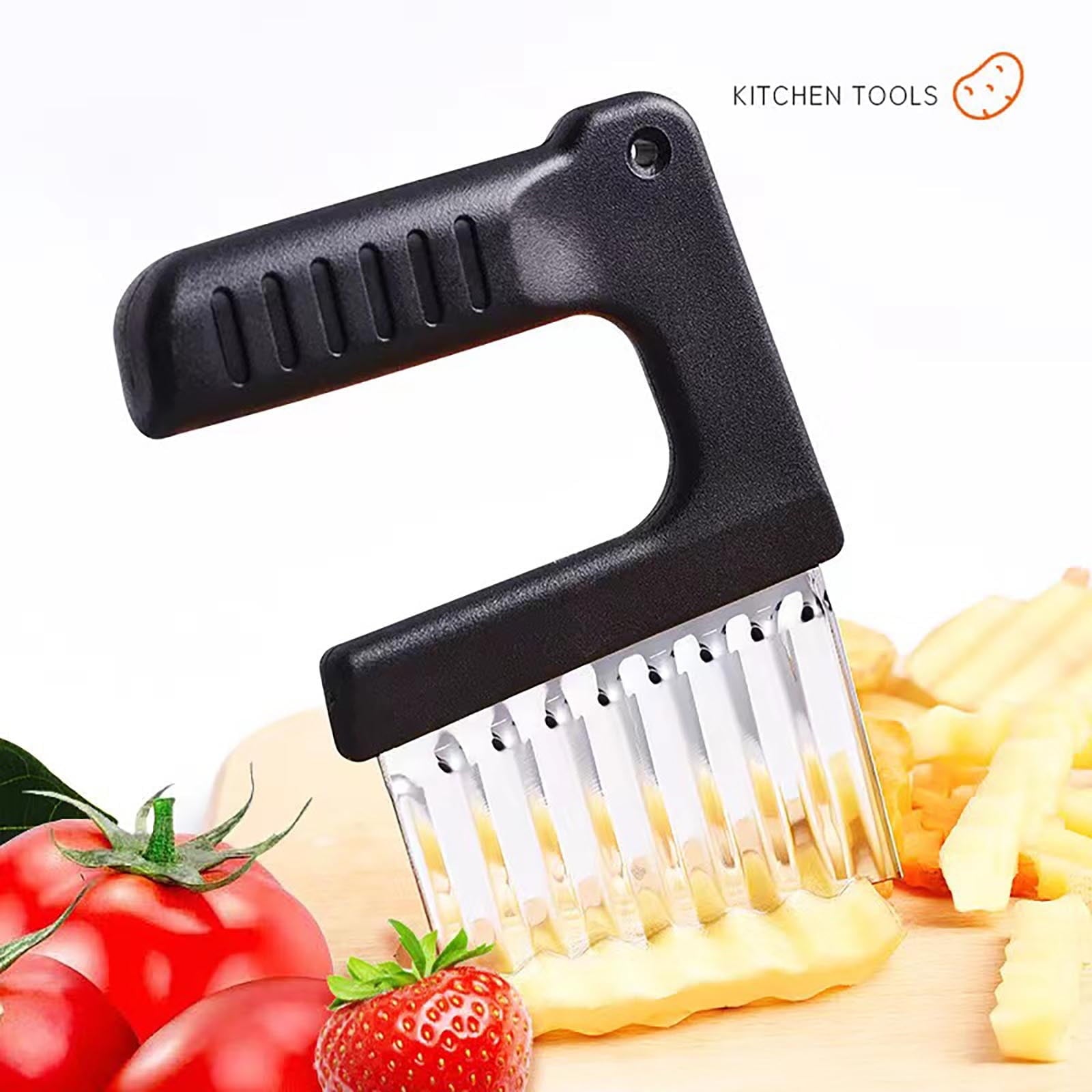 Crinkle Cutter Vegetable Slicer, Stainless Steel Blade, Ergonomic Non-slip Handle, Effortless Potato and Veggie Chopp... - Image 6
