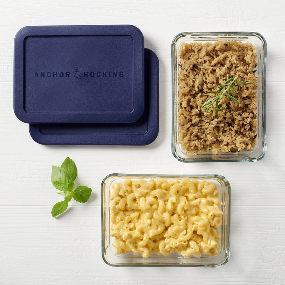 Glass Food Storage Containers with Lids, 3 Cup Rectangular, Set of 2 - Image 3