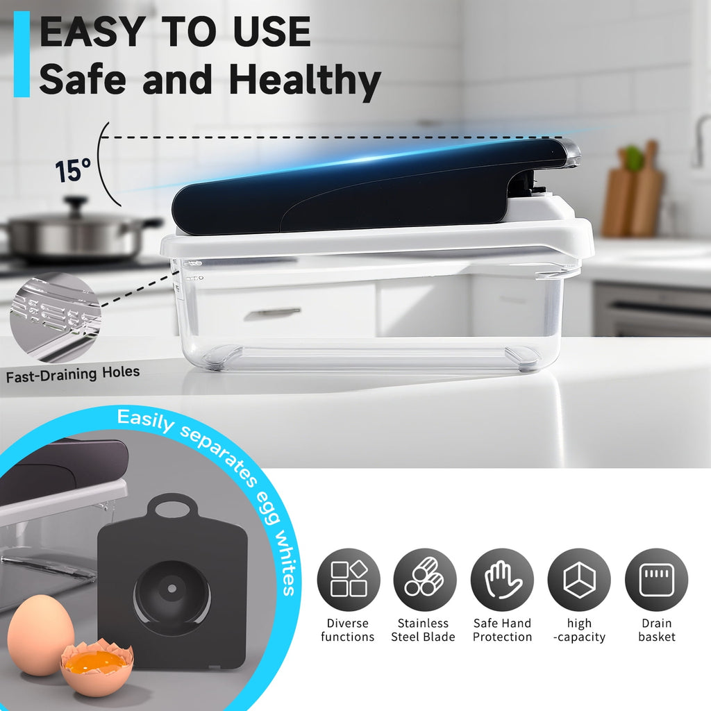 Vegetable Chopper Food Slicer, 15 in 1 Multi-Function Food Chopper for Onion, Veggie, Cheese Grater, Vegetables Cutte... - Image 4