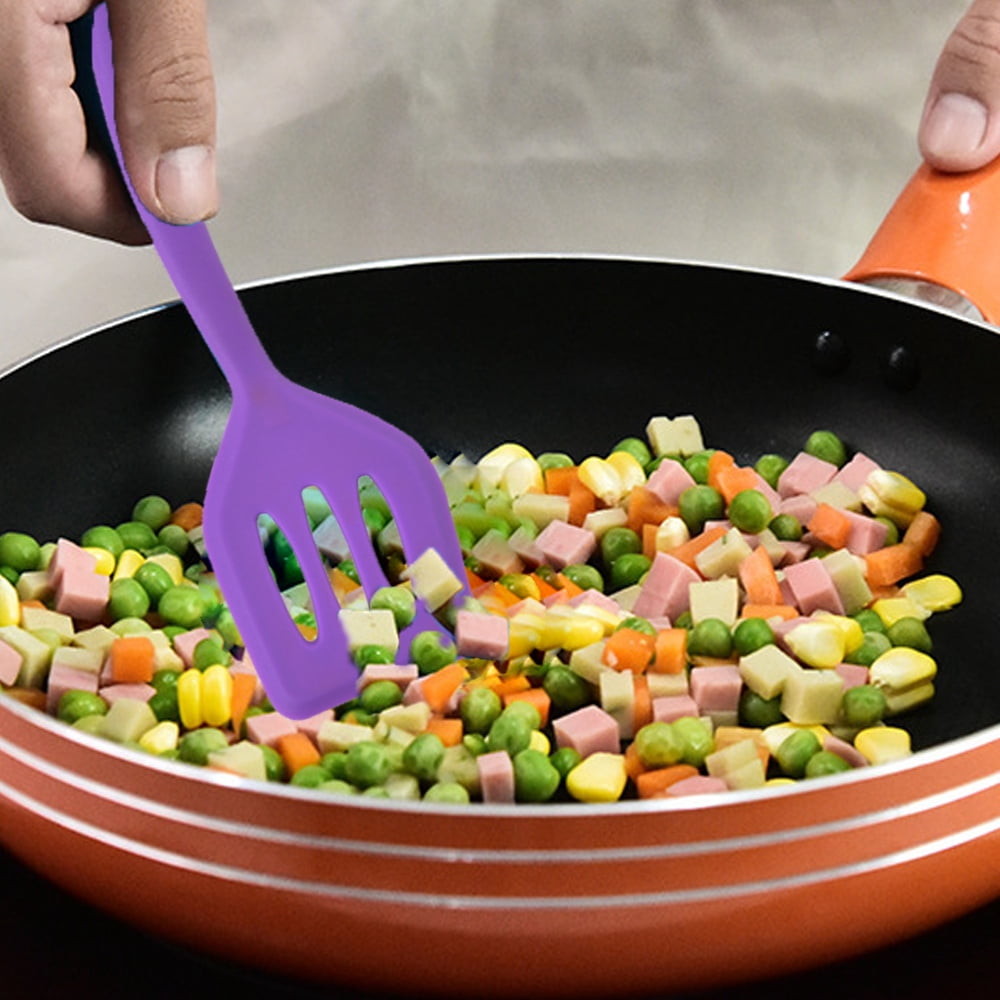 Kitchen Cooking Tools Set, 2 Piece，All in one non stick silicone cooking utensils purple+purple - Image 4