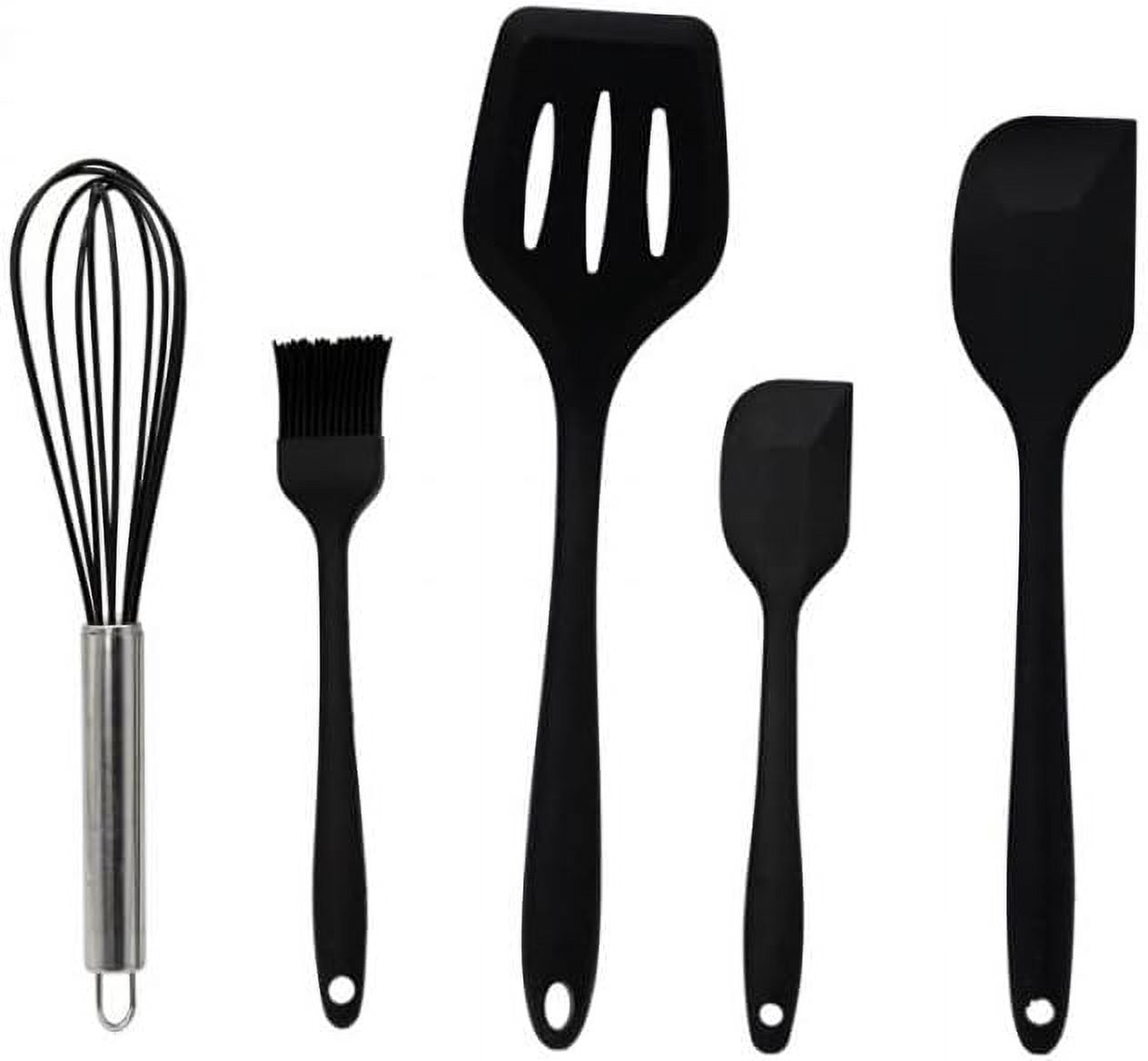 5Pcs/Set Silicone Kitchen Utensil Set - Heat Resistant Spatulas, Whisk, Brush,Scraper -Cooking Tools - Image 2
