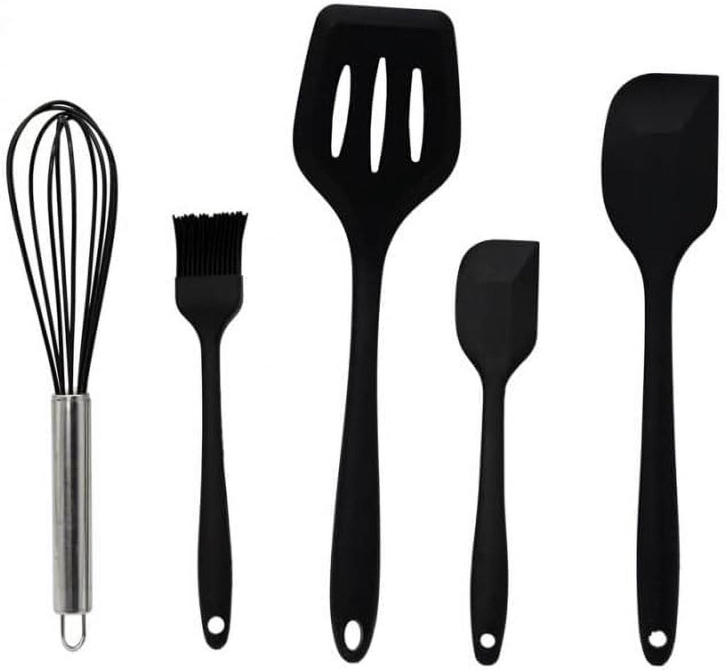 5Pcs/Set Silicone Kitchen Utensil Set - Heat Resistant Spatulas, Whisk, Brush,Scraper -Cooking Tools - Image 2