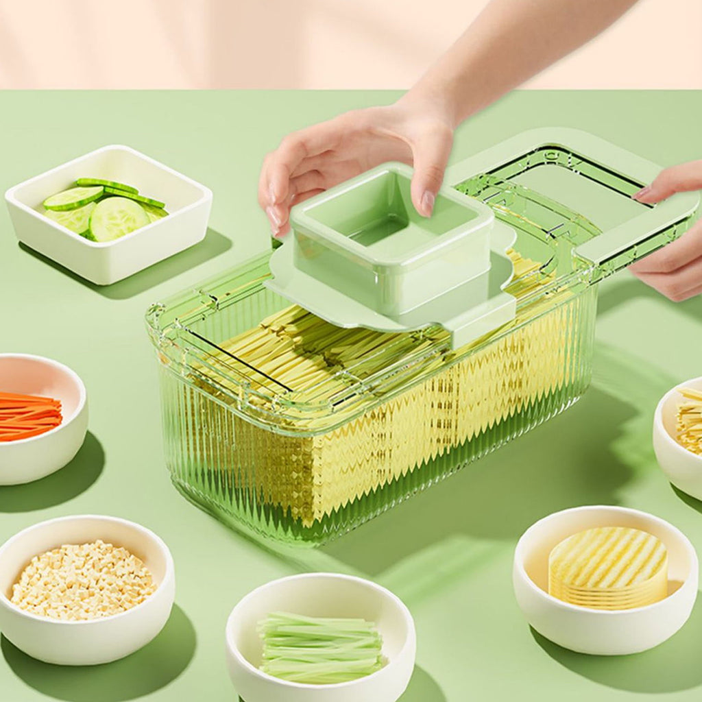 Vegetable Chopper Interchangeable Food Dicer Prep Tool Container Slicer Shredding Grating Equipment for Kitchen Meal ... - Image 4