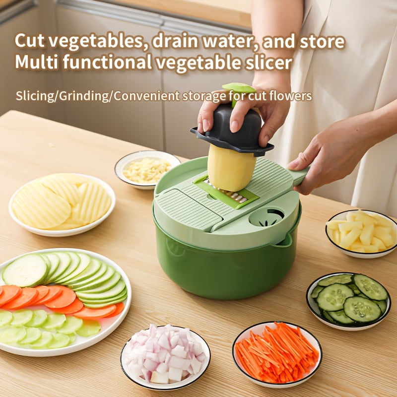 16-Function Vegetable Chopper with Container, Professional Multi-Functional Food Chopper, Slicer Dicer Grater for Oni... - Image 2