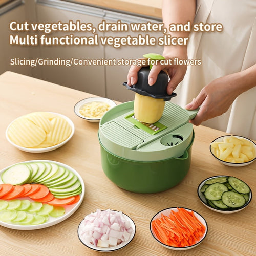 16-Function Vegetable Chopper with Container, Professional Multi-Functional Food Chopper, Slicer Dicer Grater for Oni... - Image 2