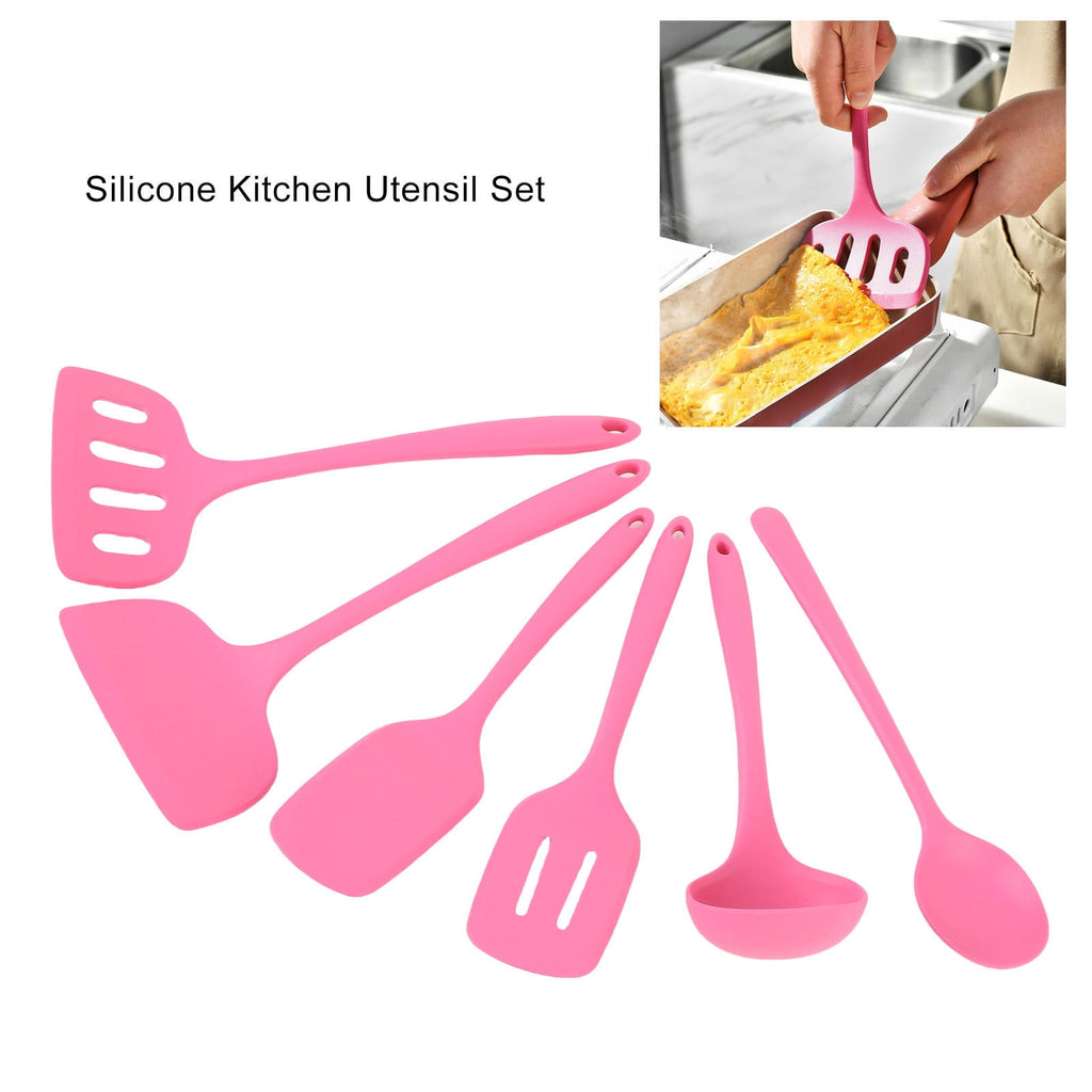 6 Pieces Silicone Kitchen Utensil Set, Heat Proof & Anti Abrasion Multifunctional Cooking Tools for Home (11.8 inches... - Image 5