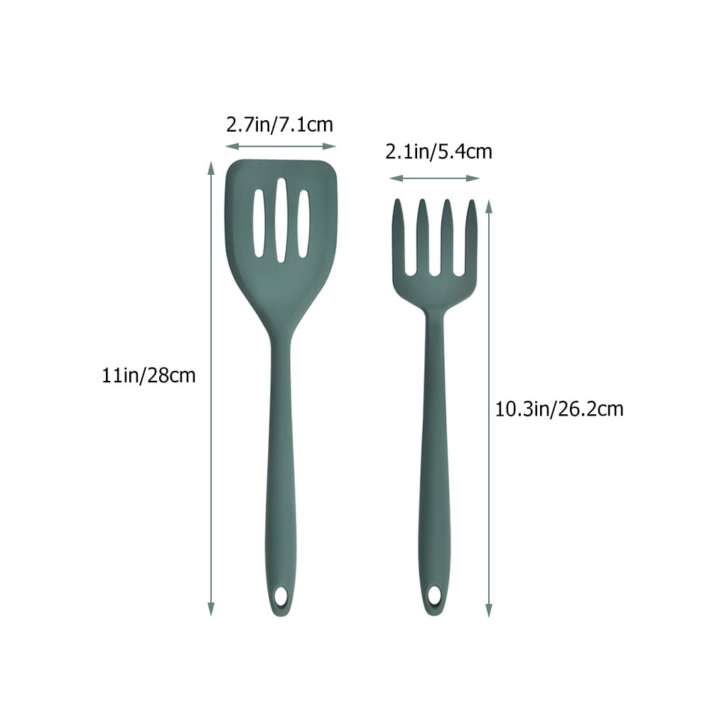 MUSEYA 1 Fork of Kitchen Cooking Utensil Dark Green for Professional Use - Image 2