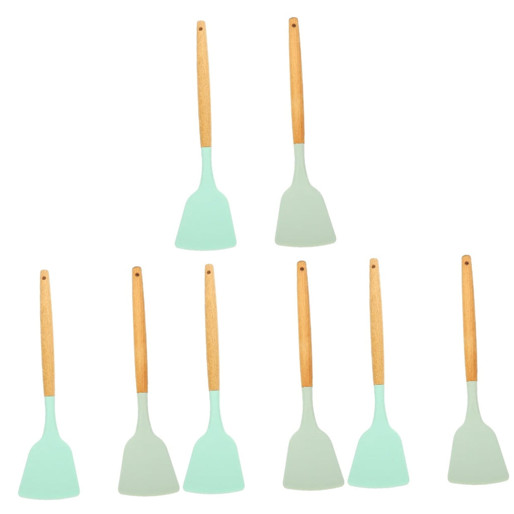 8-Piece Multi-Function Silicone Cooking Utensil Set with Wood Handles, Scratch Resistant, Kitchen Tools for Home - Image 4