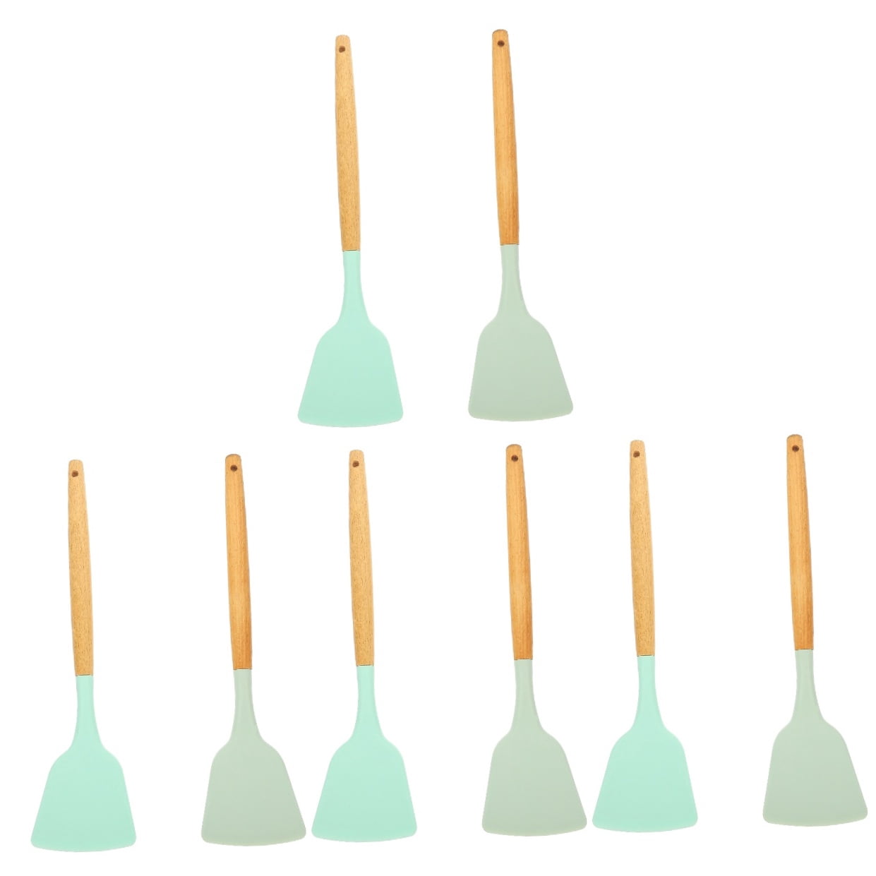 8-Piece Multi-Function Silicone Cooking Utensil Set with Wood Handles, Scratch Resistant, Kitchen Tools for Home - Image 4