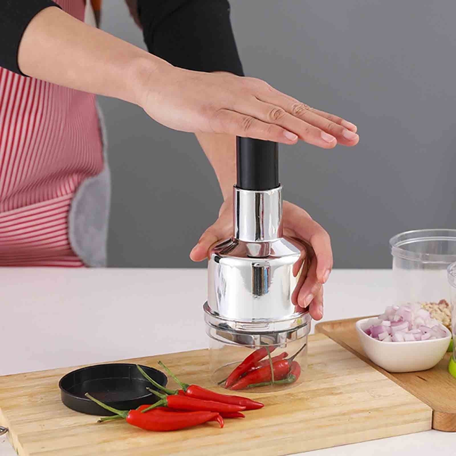 Kitchen Gadget Stainless Steel Ginger Garlic Chopper Multifunctional Food Mincer Handheld Kitchen Tool Easy Mince Cho... - Image 2