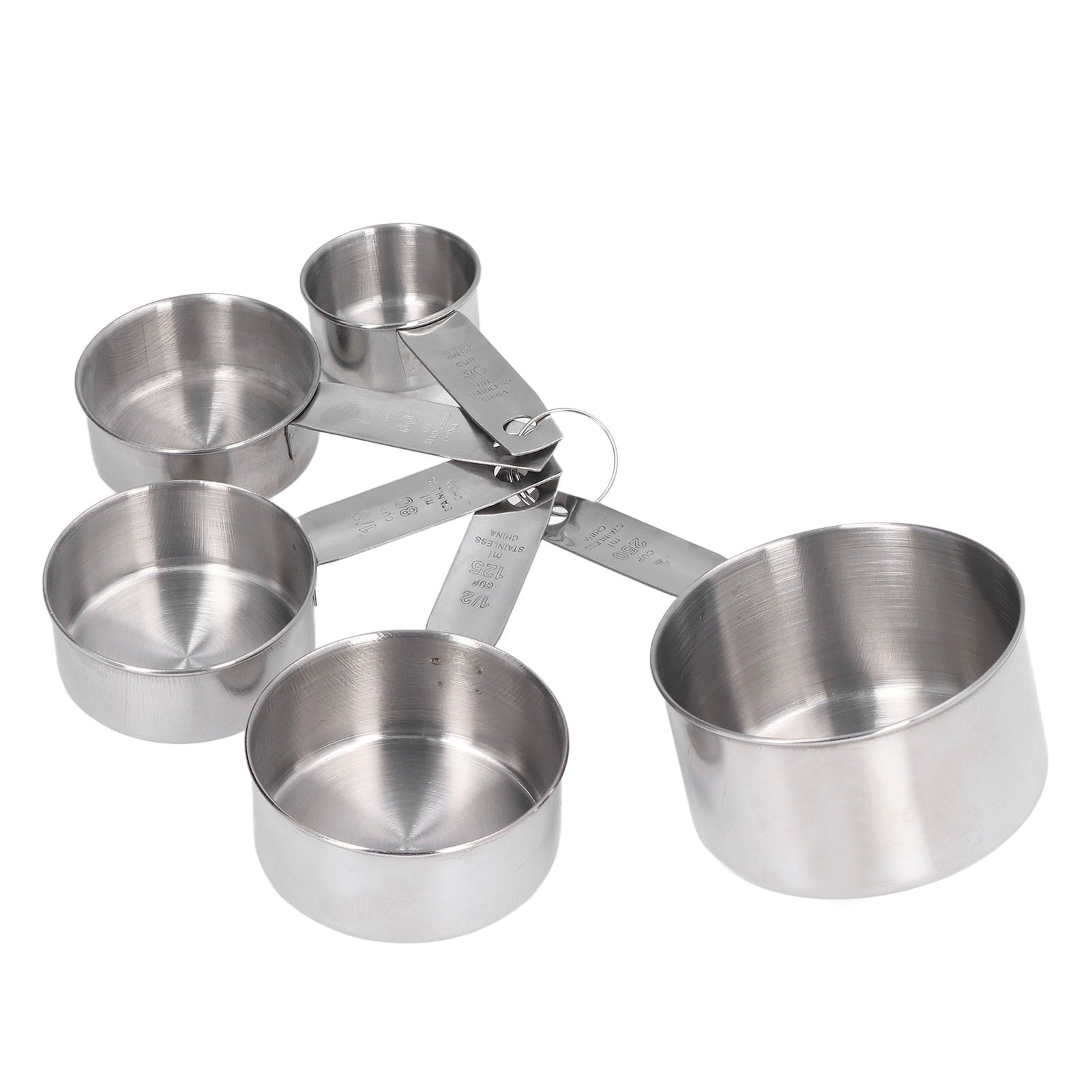 Stainless Steel Measuring Cups 5 Pack Set, Easy to Read Metal Measuring Cup With Scale Kitchen Cooking Baking Tool wi... - Image 2