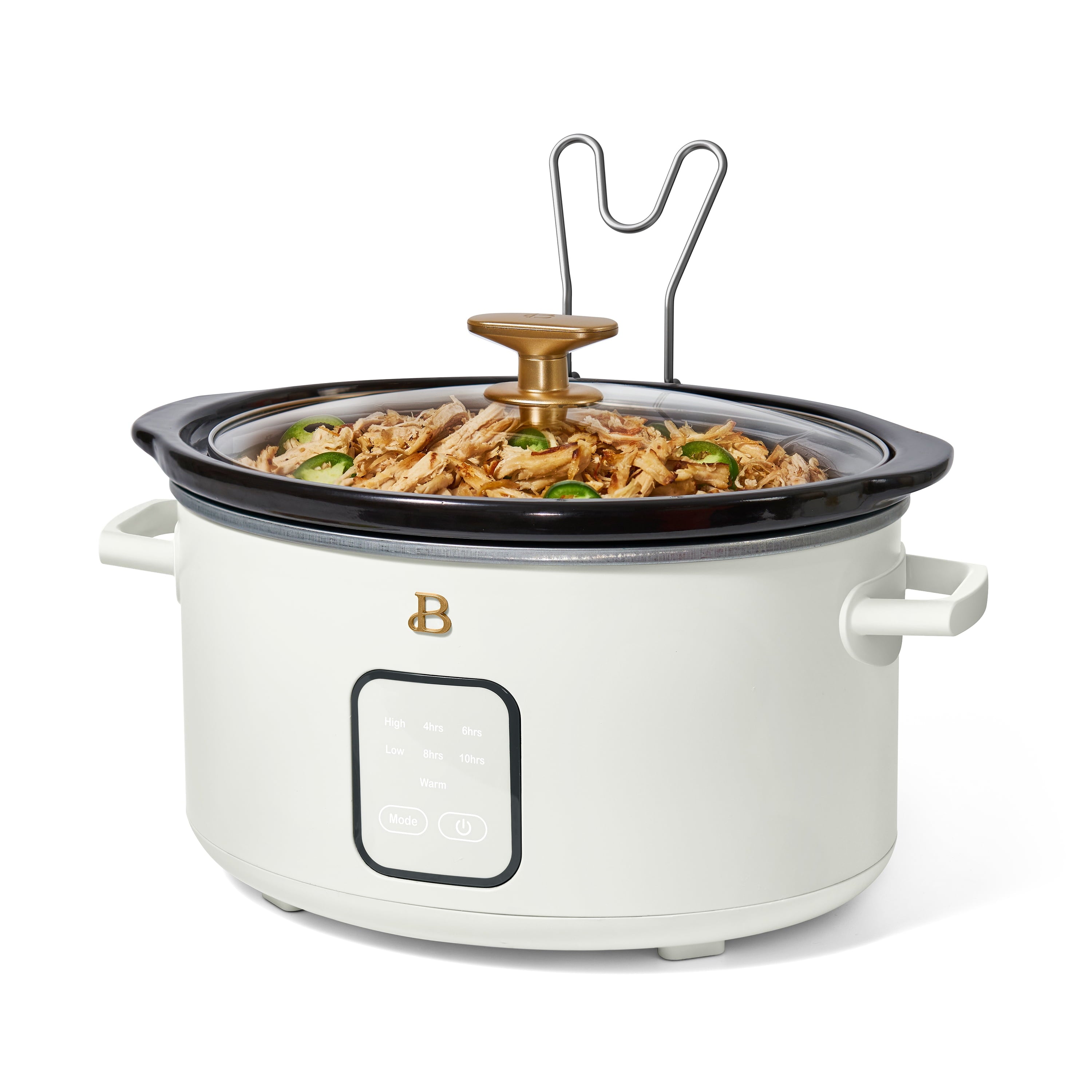 4Qt Slow Cooker with Touch-Activated Display, White Icing - Image 4