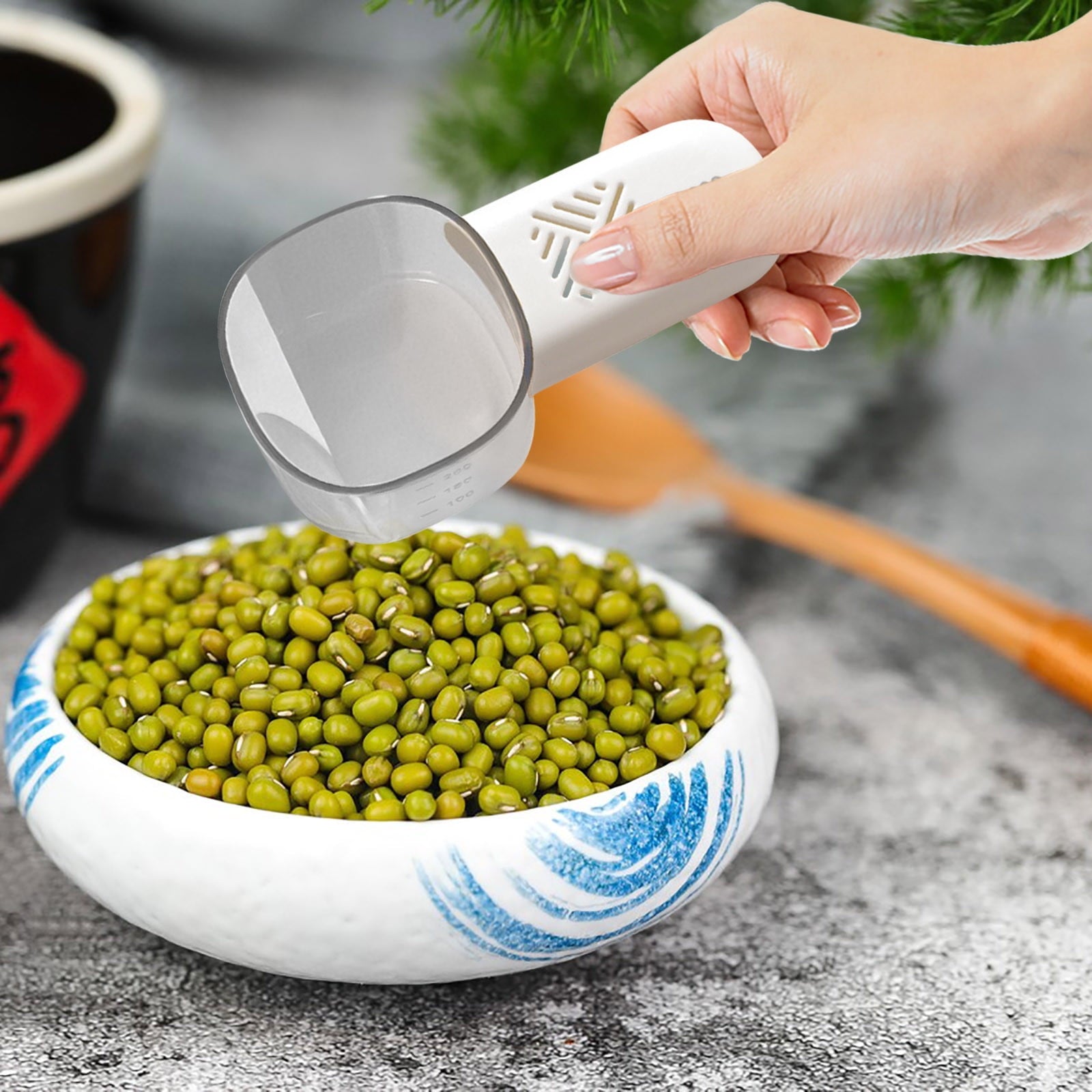 Plastic Measuring Cup with Scale Multi Functional Kitchen Measurement Tool for Rice Flour and Cereals Easy Clean Stac... - Image 5