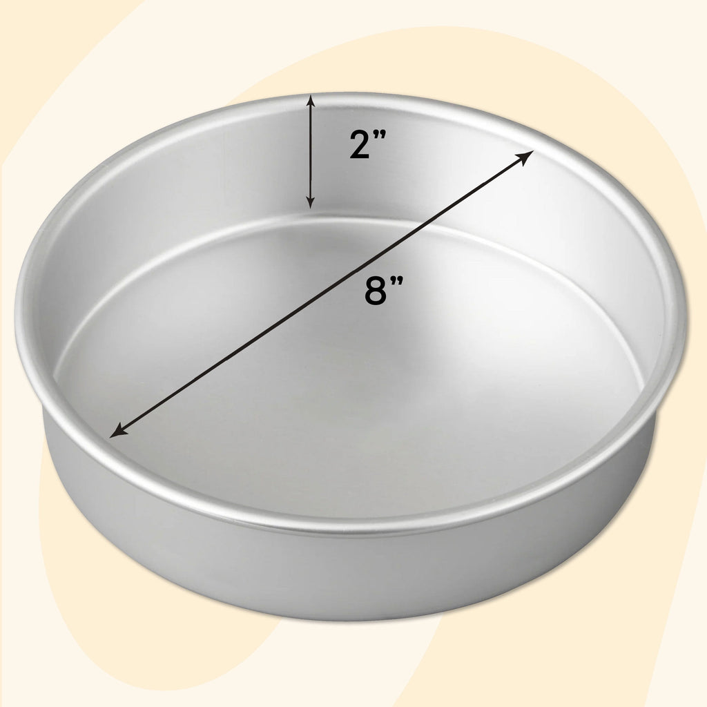8-Inch Round Aluminum Cake Baking Pan, 2-Inch Depth - Image 3