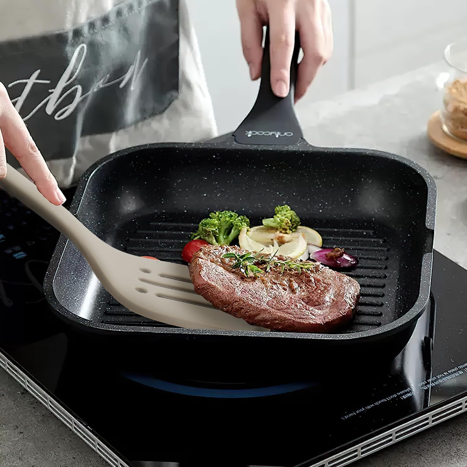 Silicone Kitchen Cooking Utensils Set, Heat Resistant 13inch Long Kitchen Gadgets, BPA Free Non Stick Rubber Cook Accessories For Food Prep, - Image 4