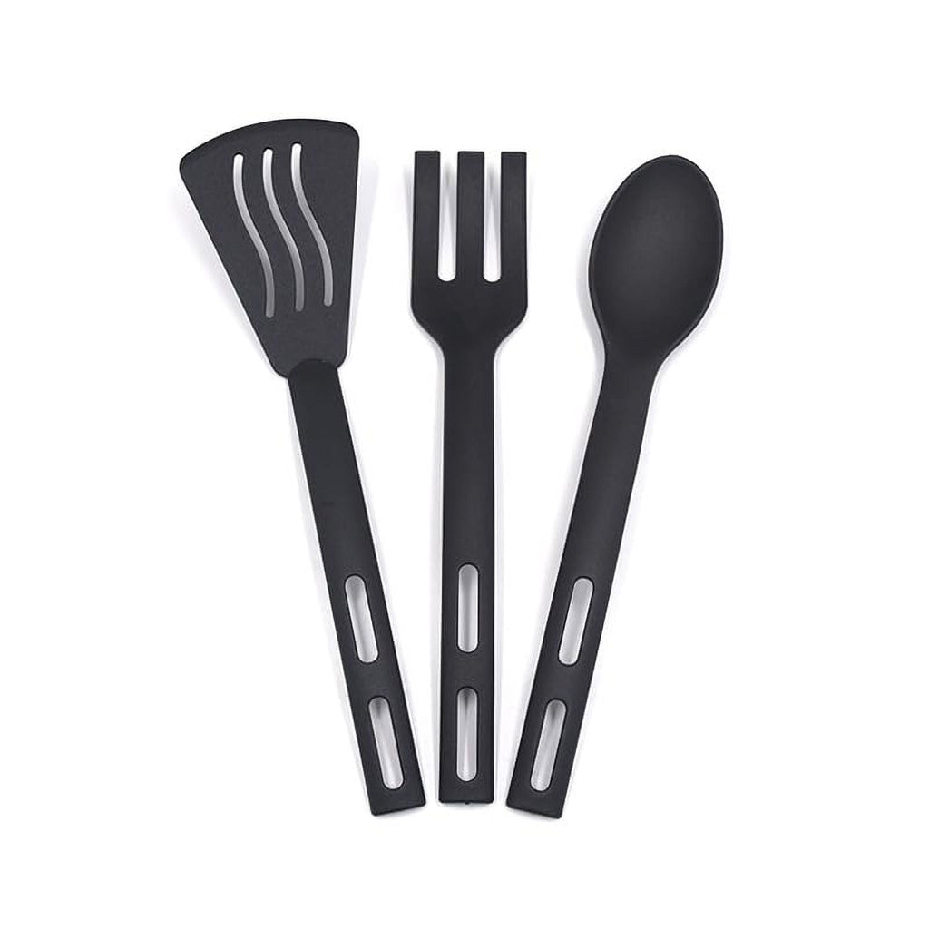 3 PCS Anti-Scratch Nylon Kitchen Utensils Set, Kitchen Cooking Tools Mini Nylon Kitchen Utensils Set Slotted Turner Solid Spoon Fork Childre - Image 6