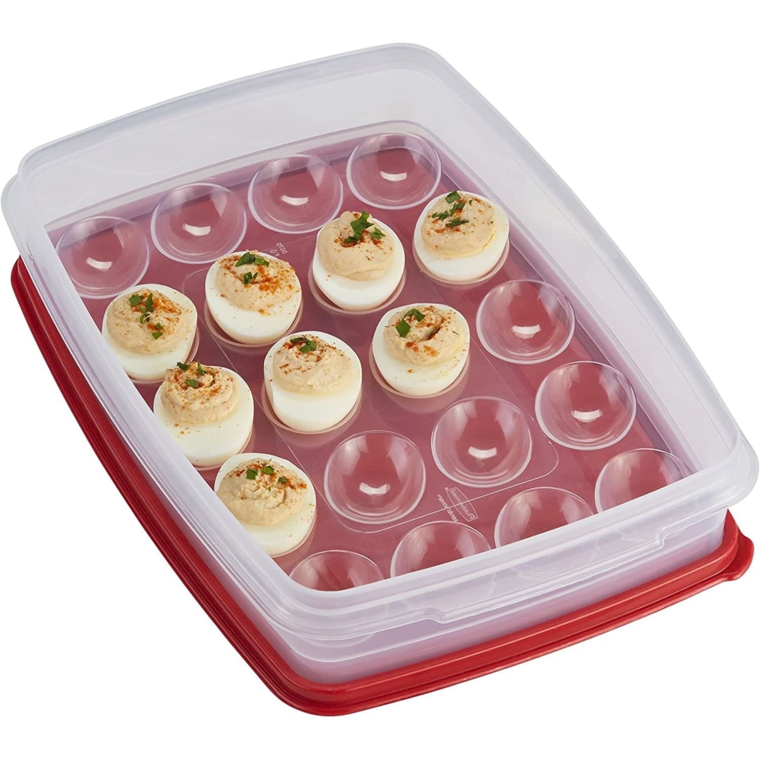 Egg Keeper Food Storage Container, Clear/Red, 1 Count - Image 5