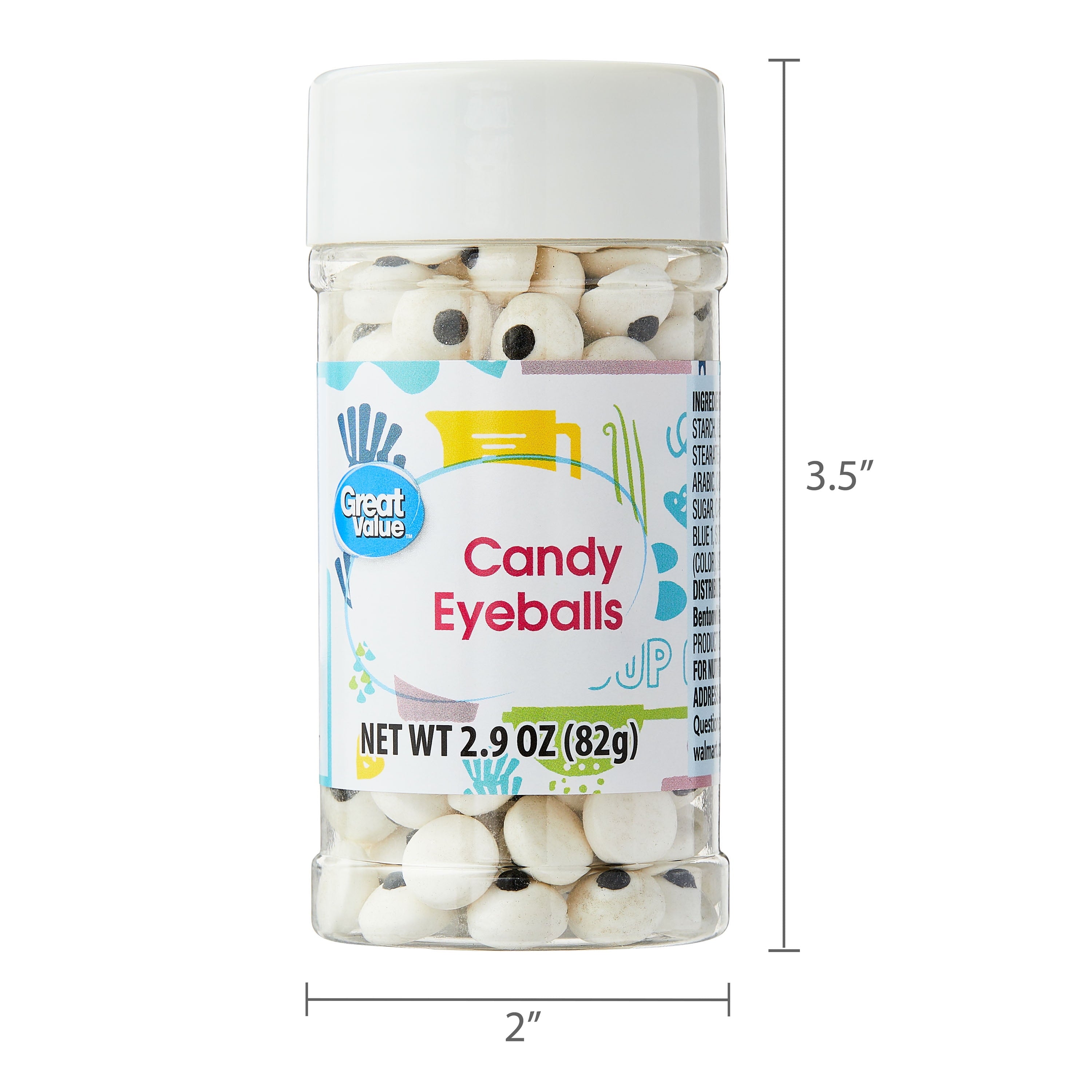 Black and White Candy Eyeballs Cake Decoration, 2.9 oz - Image 6