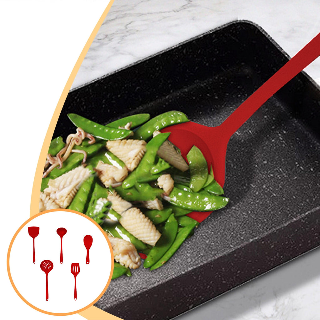 FHBVT Multifunctional Kitchenware Set, 5-Piece Silicone Utensils for Cooking, Easy-to-Clean Kitchen Tools, Heat-Resistant Spatulas and Spoon - Image 5