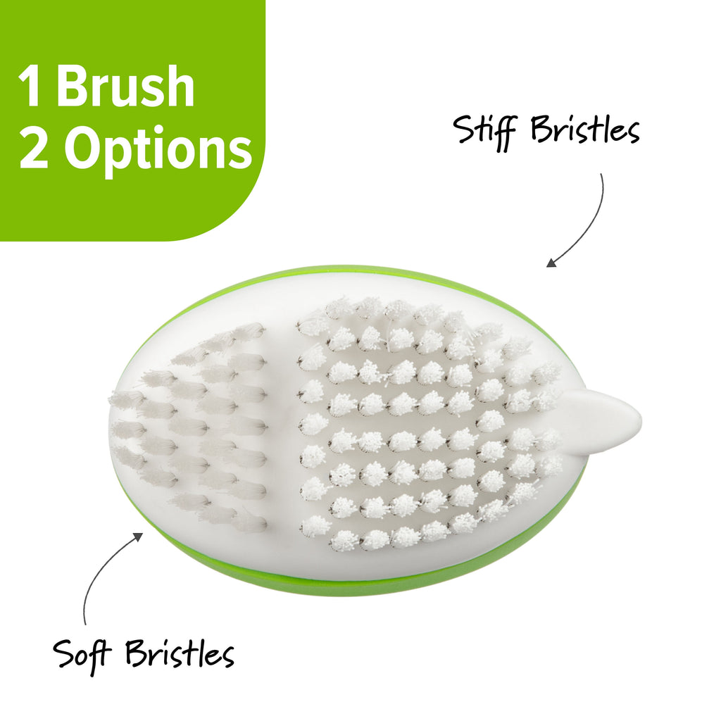 Prep Solutions Fruit & Veggie Cleaning Palm Style Green Brush - Image 3