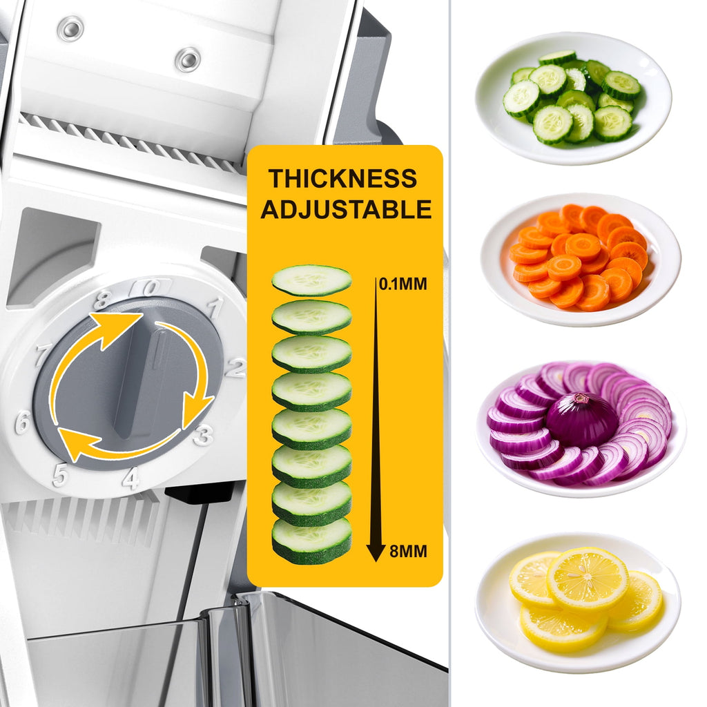 SupMaKin Safe Slice Mandoline, 36+ slicing options, Adjustable Thickness Settings 0.1-8mm - Image 6
