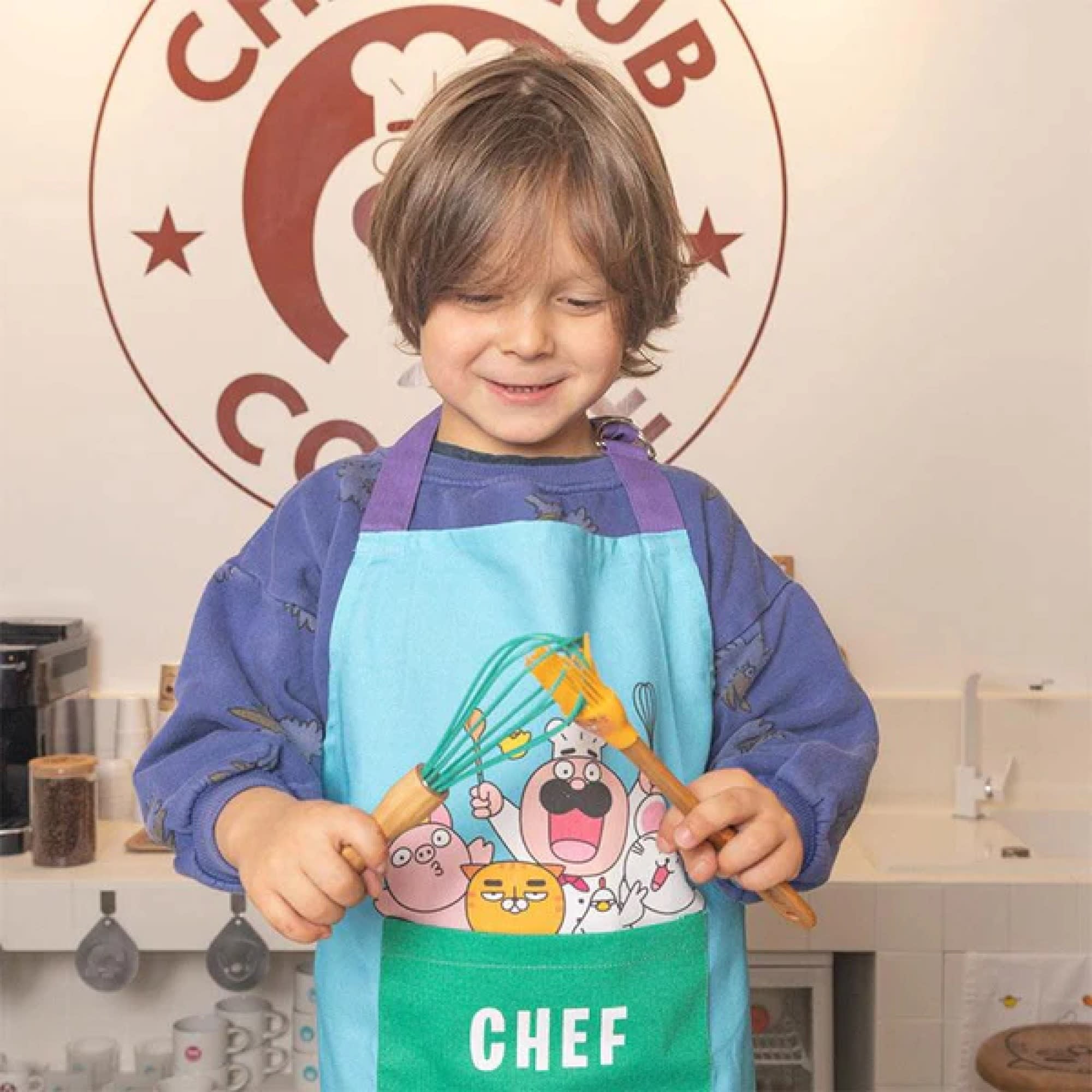 Chefclub Kids Cooking 5-Piece Utensils Set Heat Resistant Non Stick Silicone for Kids and Beginner Cooking, Kitchen & Cookware Gadgets - Coo - Image 2