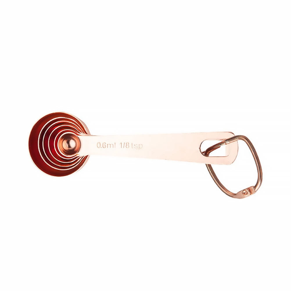 Baking Supplies Kitchen Gadget Scaled Tools Stainless Steel Measuring Spoons Rose Gold - Image 4