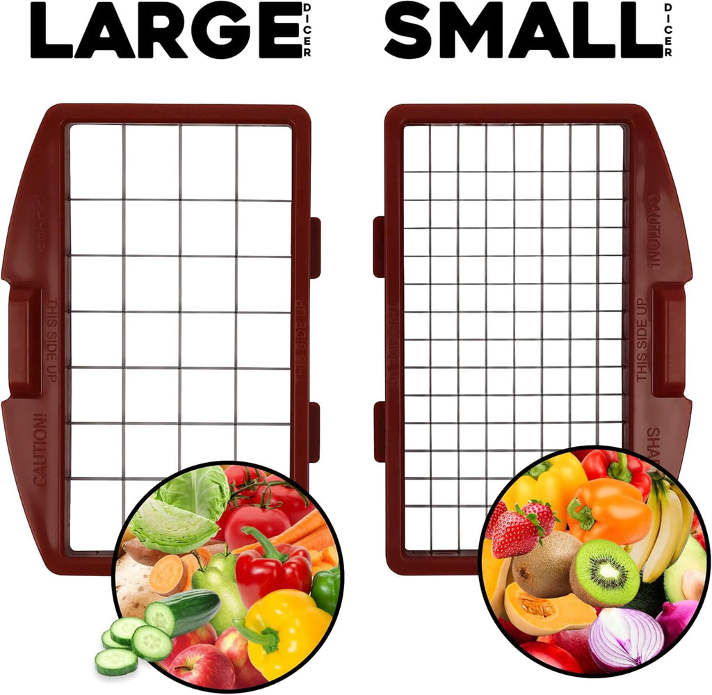 Valore Vegetable Chopper with 11-Cup Glass Baking Dish/Food Container and 2 Stainless Steel Cutting Blades - Image 3