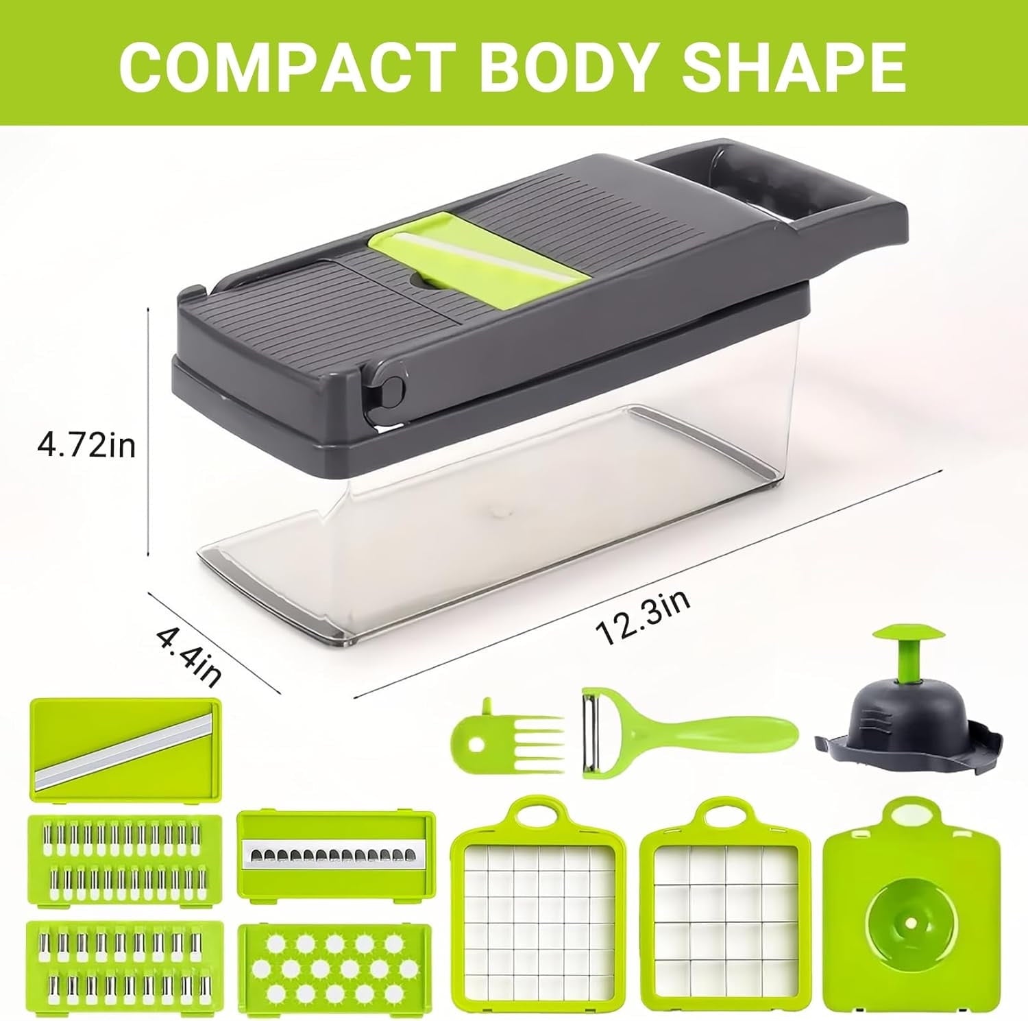 16-in-1 Vegetable Chopper - Pro Onion Chopper with 8 Blades, Veggie Slicer Dicer Cutter for Potato, Carrot & Garlic, ... - Image 2