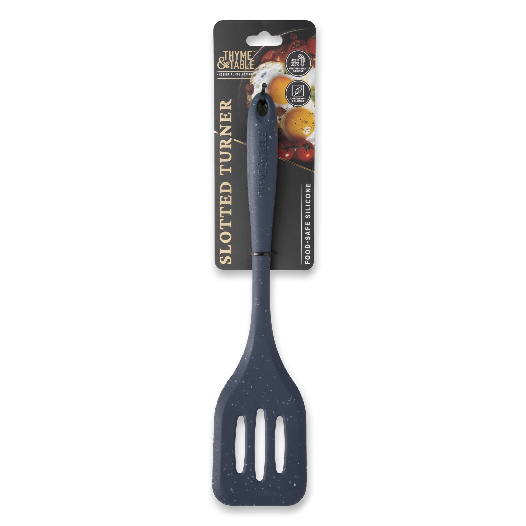 Silicone Slotted Turner, Speckled Blue - Image 2