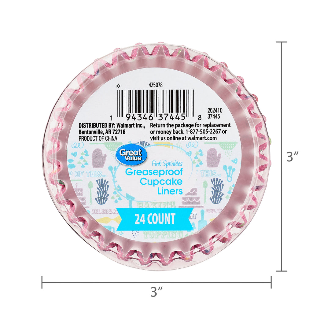 Pink Sprinkles Greaseproof Cupcake Liners, 24 Count - Image 5