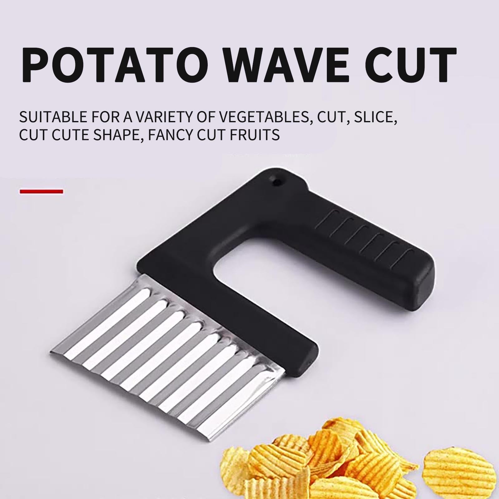 Crinkle Cutter Vegetable Slicer, Stainless Steel Blade, Ergonomic Non-slip Handle, Effortless Potato and Veggie Chopp... - Image 5