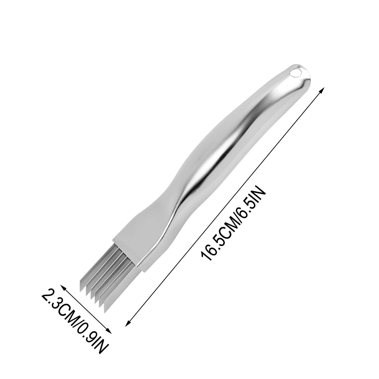 Ke1Clo Stainless Steel Vegetable Chopper, Handheld Green Onion Cutter, Kitchen Slicer for Scallion Pepper Garlic, Portable Manual Food Prep - Image 3