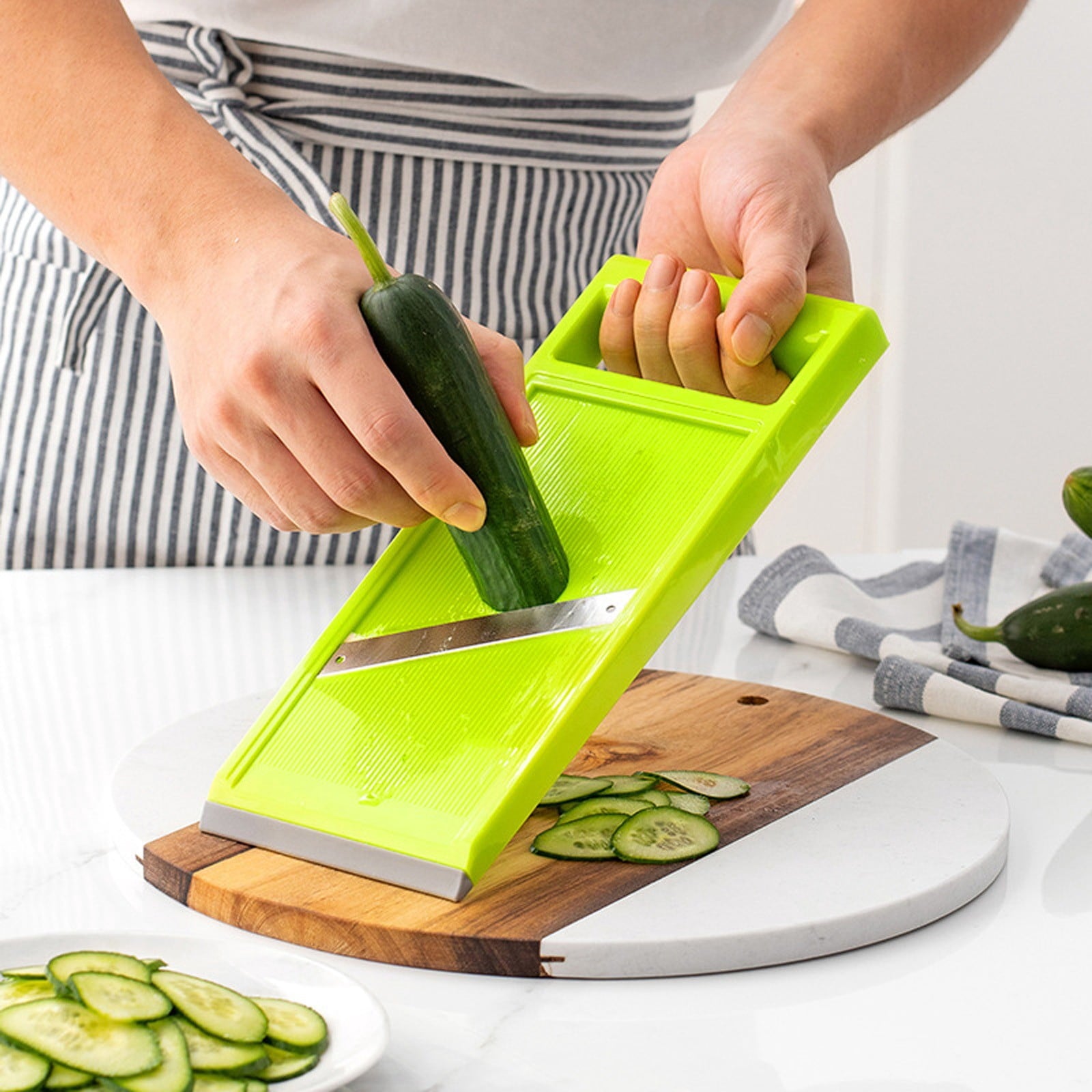 Dianli Adjustable Mandoline Slicer Manual Vegetable Cutter Non Slip Base With Hanging Hole for Potatoes Cucumbers Radishes Kitchen Gadget Fo - Image 6