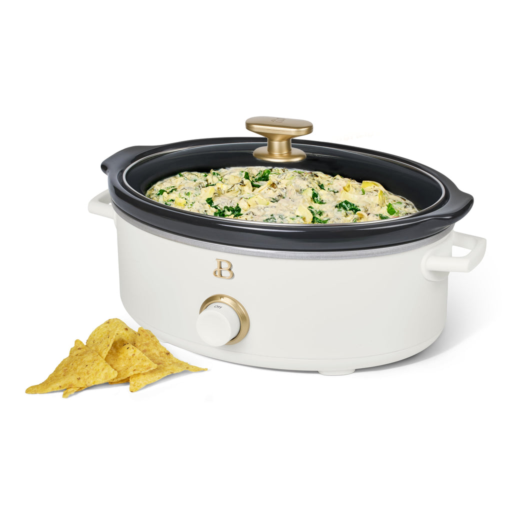 Beautiful 2.5 Qt Dip and Serve Manual Slow Cooker, White Icing by Drew Barrymore - Image 6