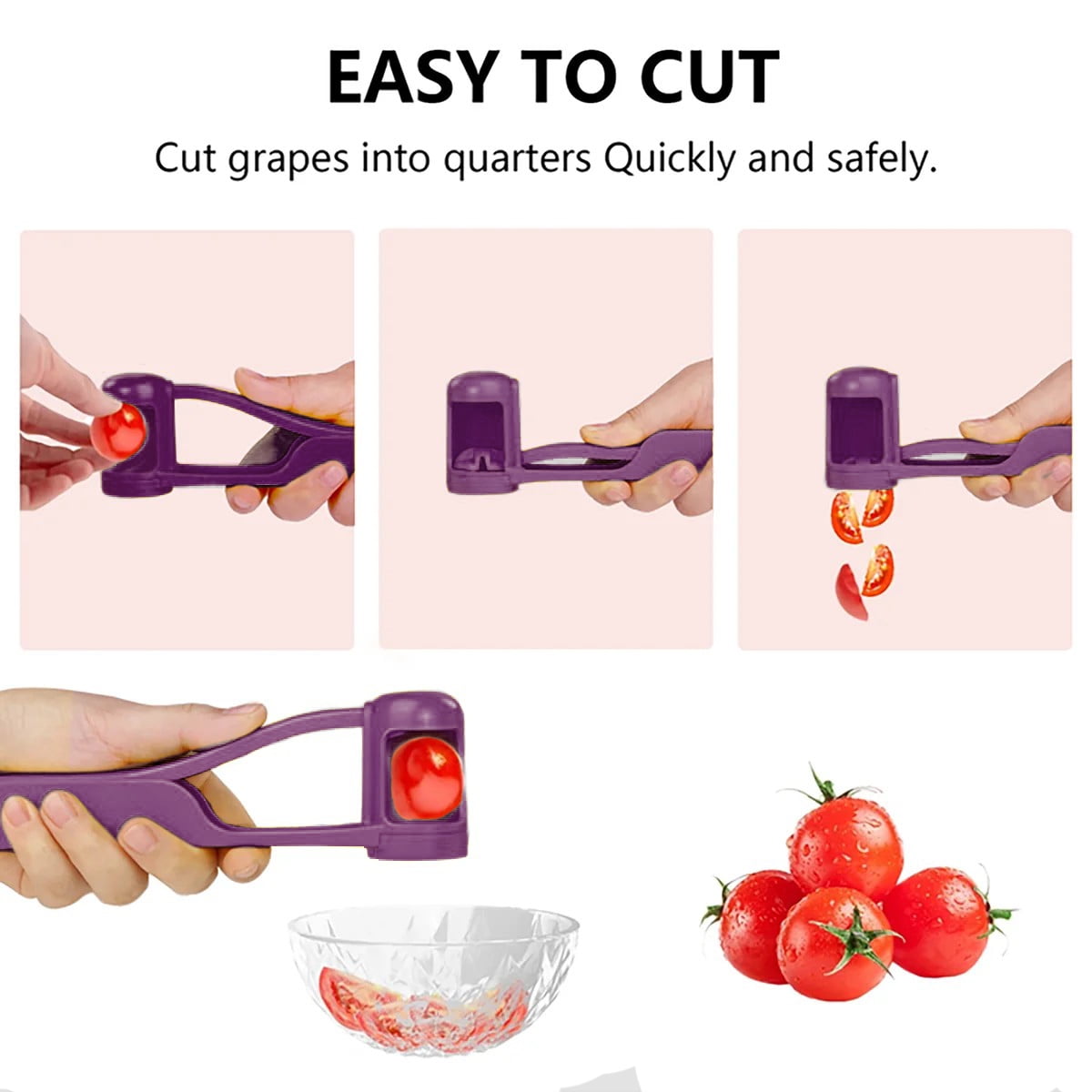 Cutter Quarters, Cherry Tomatoes Fruit s Slicer for Toddlers,Salad,Kitchen Gadgets - Image 3