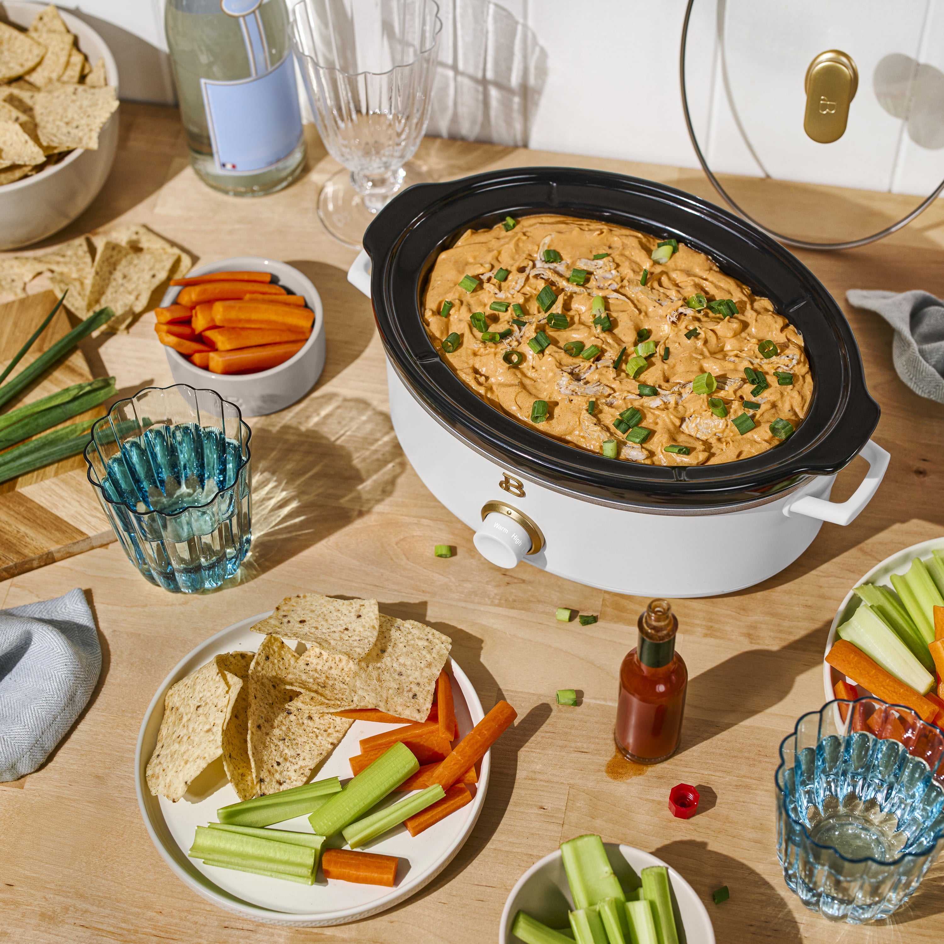 Beautiful 2.5 Qt Dip and Serve Manual Slow Cooker, White Icing by Drew Barrymore - Image 4