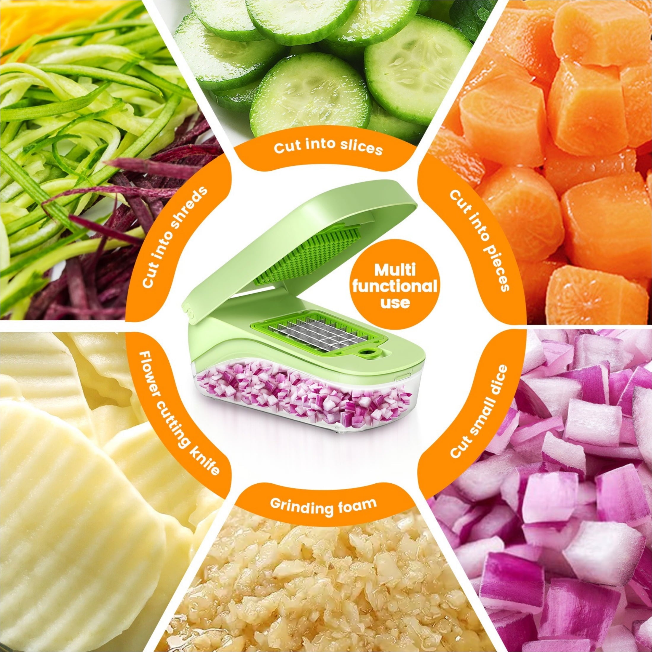 with 8 Blades & Container Mandoline Slicer & Shredder for Potato, Onion, Salad, Essential Kitchen Gadget - Image 3