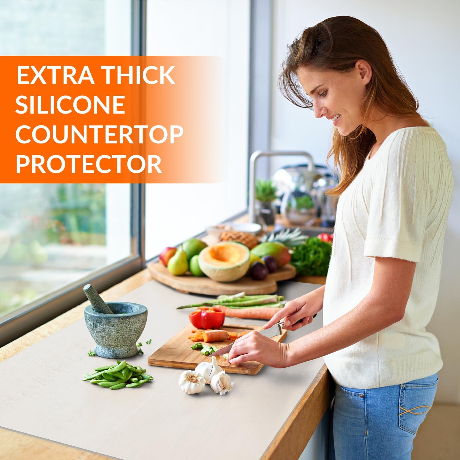 Silicone Mats for Kitchen Counter Heat Resistant Table Mat for Air Fryer Silicone Countertop Protector Nonskid Desk S... - Image 4