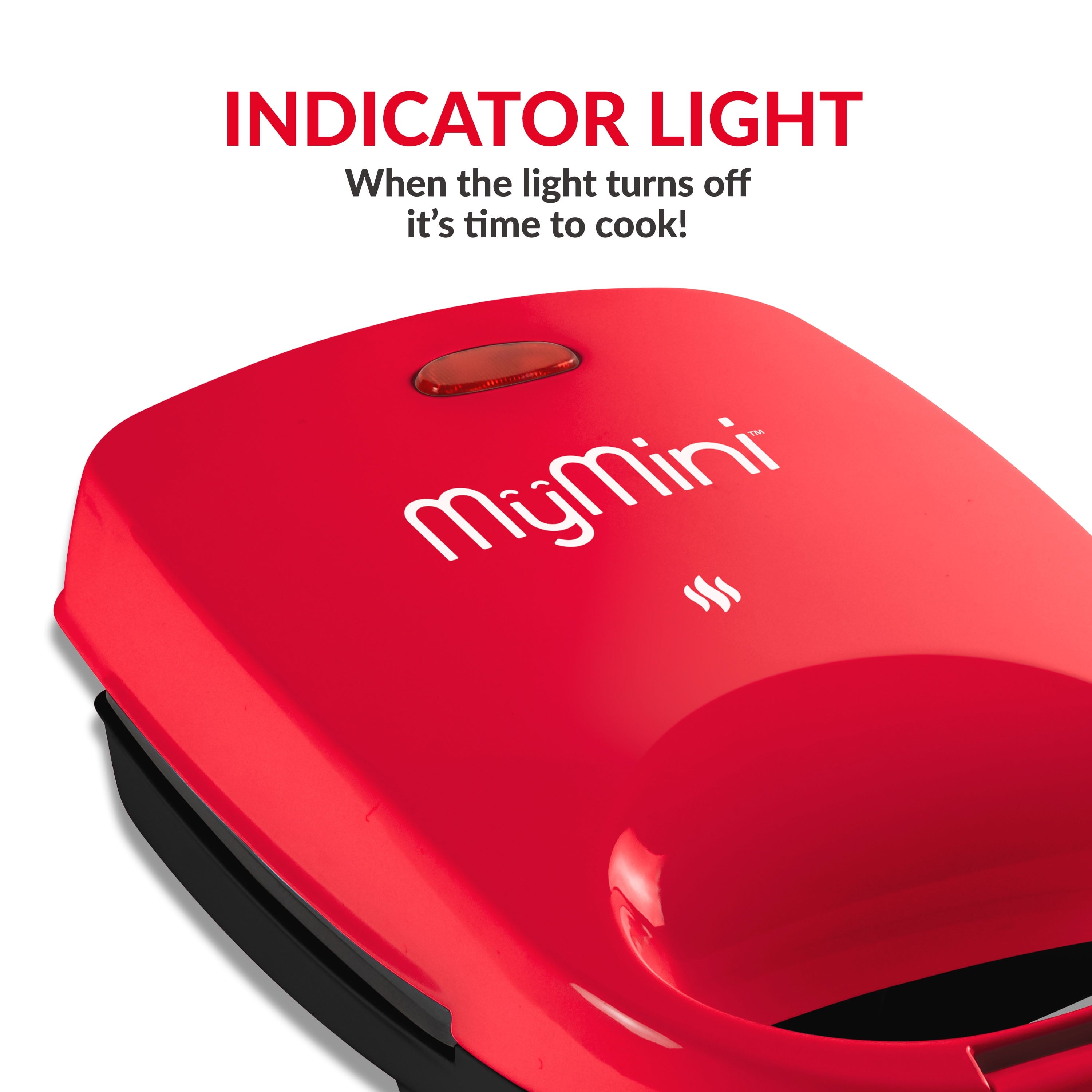 MyMini Sandwich Maker Grill, 520 watts, Red - Image 3